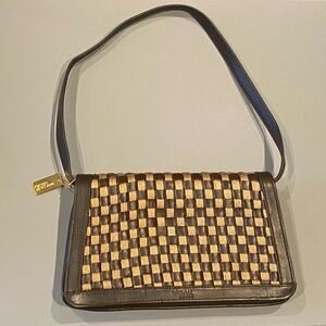 The SAK- Elliot Lucca Elegant Brown and Gold Woven Shoulder Bag